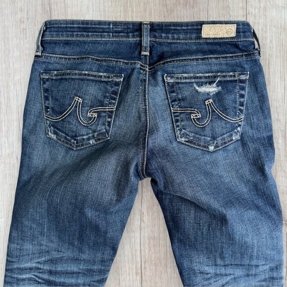 AG Adriano Goldschmied The Stilt Crop Cigarette Distressed Skinny Jeans 27 - Picture 2 of 9